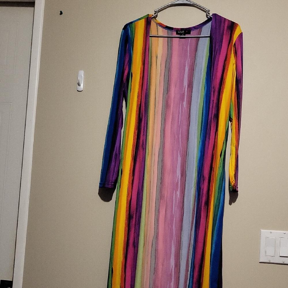Purple and Yellow Long Sleeve Cuffed Sheath Dress for Resort Wear